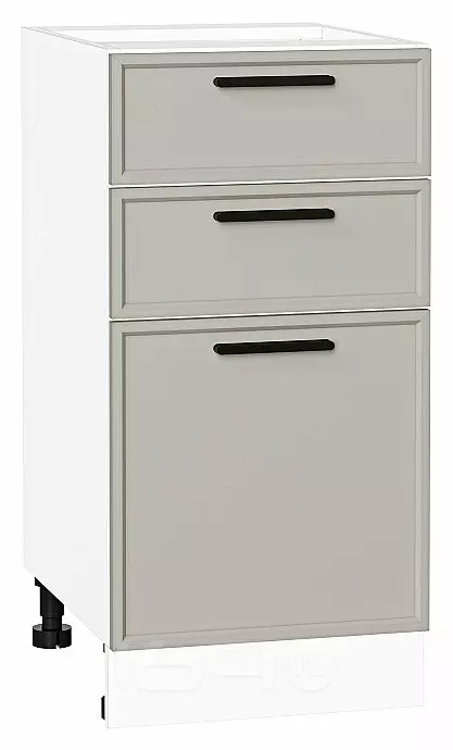 Шкаф нижний с 3-мя ящиками Фрейм Grey Silk Белый 816*400*484