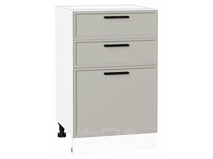 Шкаф нижний с 3-мя ящиками Фрейм Grey Silk Белый 816*500*484