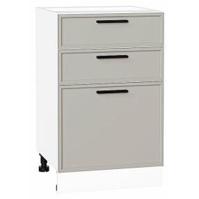Шкаф нижний с 3-мя ящиками Фрейм Grey Silk Белый 816*500*484