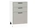 Шкаф нижний с 3-мя ящиками Фрейм Grey Silk Белый 816*500*484