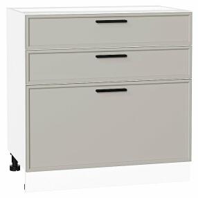 Шкаф нижний с 3-мя ящиками Фрейм Grey Silk Белый 816*800*484