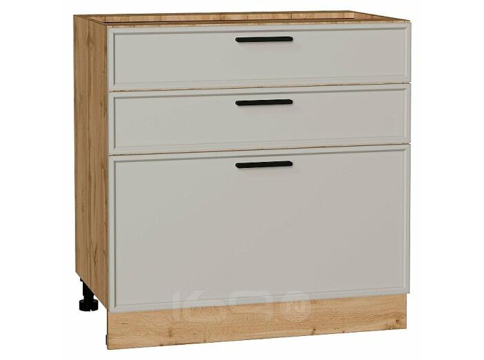 Шкаф нижний с 3-мя ящиками Фрейм Grey Silk Дуб Вотан 816*800*484