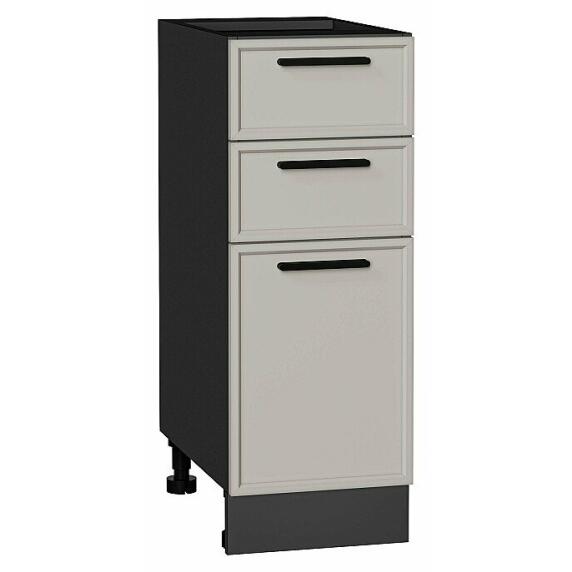 Шкаф нижний с 3-мя ящиками Фрейм Grey Silk Graphite 816*300*484