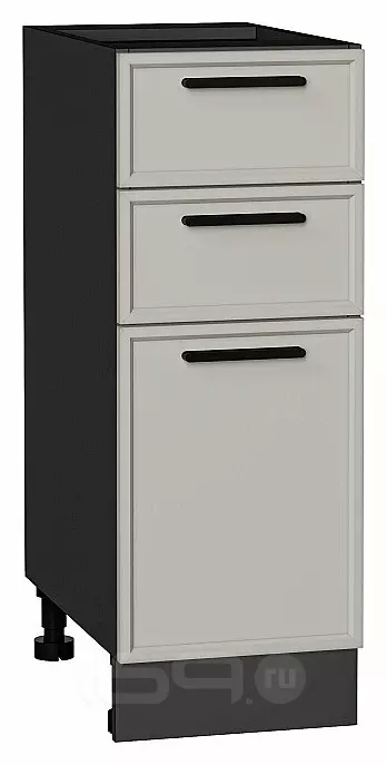 Шкаф нижний с 3-мя ящиками Фрейм Grey Silk Graphite 816*300*484