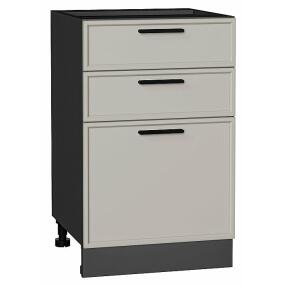 Шкаф нижний с 3-мя ящиками Фрейм Grey Silk Graphite 816*500*484