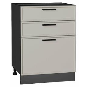 Шкаф нижний с 3-мя ящиками Фрейм Grey Silk Graphite 816*600*484