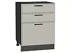 Шкаф нижний с 3-мя ящиками Фрейм Grey Silk Graphite 816*600*484