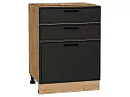 Шкаф нижний с 3-мя ящиками Фрейм Stormy Silk Дуб Вотан 816*600*484