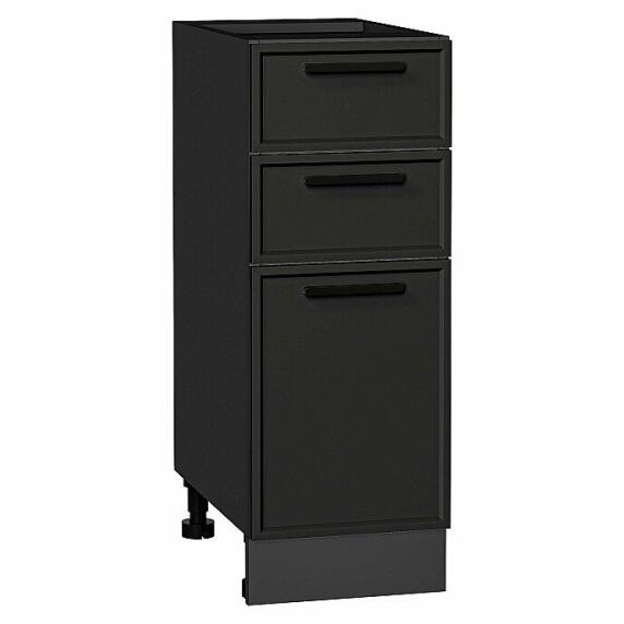 Шкаф нижний с 3-мя ящиками Фрейм Stormy Silk Graphite 816*300*484