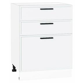 Шкаф нижний с 3-мя ящиками Фрейм White Silk Белый 816*600*484