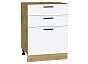 Шкаф нижний с 3-мя ящиками Фрейм White Silk Дуб Вотан 816*600*484