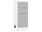 Шкаф нижний с 3-мя ящиками Фьюжн Silky Light Grey Белый 816*300*480