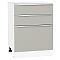 Шкаф нижний с 3-мя ящиками Фьюжн Silky Light Grey  Белый 816*600*480 Шкаф нижний с 3-мя ящиками Фьюжн Silky Light Grey  Белый 816*600*480