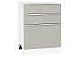 Шкаф нижний с 3-мя ящиками Фьюжн Silky Light Grey Белый 816*600*480
