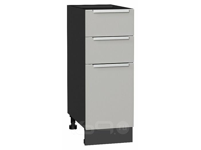 Шкаф нижний с 3-мя ящиками Фьюжн Silky Light Grey  Graphite 816*300*480