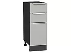 Шкаф нижний с 3-мя ящиками Фьюжн Silky Light Grey Graphite 816*300*480