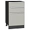 Шкаф нижний с 3-мя ящиками Фьюжн Silky Light Grey  Graphite 816*500*480 Шкаф нижний с 3-мя ящиками Фьюжн Silky Light Grey  Graphite 816*500*480