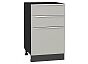 Шкаф нижний с 3-мя ящиками Фьюжн Silky Light Grey Graphite 816*500*480
