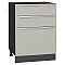 Шкаф нижний с 3-мя ящиками Фьюжн Silky Light Grey  Graphite 816*600*480 Шкаф нижний с 3-мя ящиками Фьюжн Silky Light Grey  Graphite 816*600*480