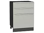 Шкаф нижний с 3-мя ящиками Фьюжн Silky Light Grey Graphite 816*600*480