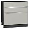 Шкаф нижний с 3-мя ящиками Фьюжн Silky Light Grey  Graphite 816*800*480 Шкаф нижний с 3-мя ящиками Фьюжн Silky Light Grey  Graphite 816*800*480
