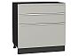 Шкаф нижний с 3-мя ящиками Фьюжн Silky Light Grey Graphite 816*800*480