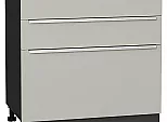Шкаф нижний с 3-мя ящиками Фьюжн Silky Light Grey Graphite 816*800*480
