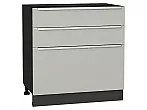 Шкаф нижний с 3-мя ящиками Фьюжн Silky Light Grey Graphite 816*800*480