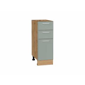 Шкаф нижний с 3-мя ящиками Квадро Аквамарин/Дуб Вотан 816*300*481