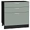 Шкаф нижний с 3-мя ящиками Квадро Аквамарин/Graphite 816*800*481 Шкаф нижний с 3-мя ящиками Квадро Аквамарин/Graphite 816*800*481