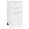 Шкаф нижний с 3-мя ящиками Квадро Белый/Белый 816*400*481