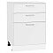 Шкаф нижний с 3-мя ящиками Квадро Белый/Белый 816*600*481