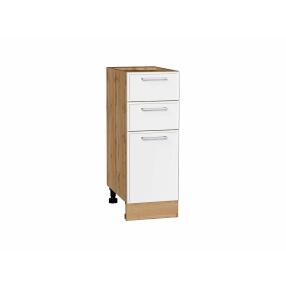Шкаф нижний с 3-мя ящиками Квадро Белый/Дуб Вотан 816*300*481