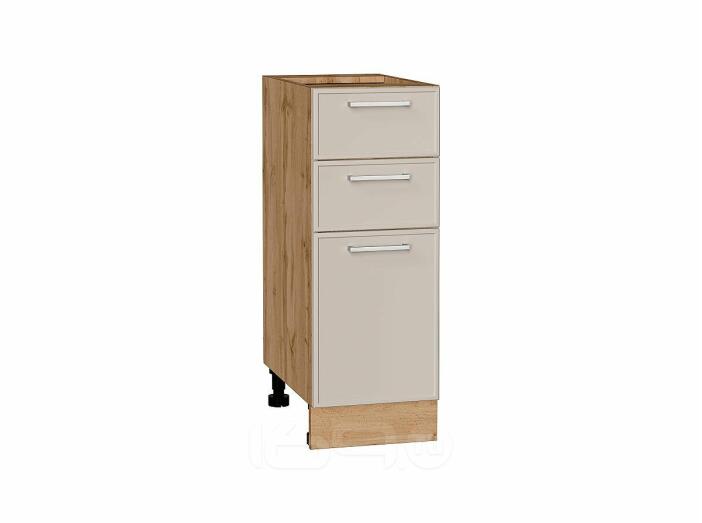 Шкаф нижний с 3-мя ящиками Квадро Кашемир/Дуб Вотан 816*300*481