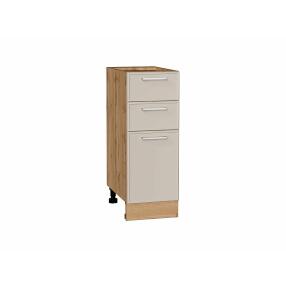 Шкаф нижний с 3-мя ящиками Квадро Кашемир/Дуб Вотан 816*300*481