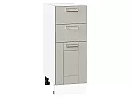 Шкаф нижний с 3-мя ящиками Лофт Grey Silk/Белый 816*300*480