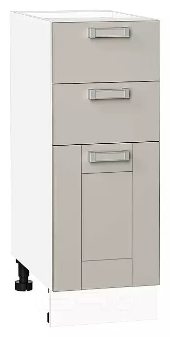 Шкаф нижний с 3-мя ящиками Лофт Grey Silk/Белый 816*300*480