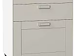 Шкаф нижний с 3-мя ящиками Лофт Grey Silk/Белый 816*600*480
