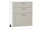 Шкаф нижний с 3-мя ящиками Лофт Grey Silk/Белый 816*600*480