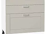 Шкаф нижний с 3-мя ящиками Лофт Grey Silk/Белый 816*800*480