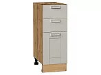 Шкаф нижний с 3-мя ящиками Лофт Grey Silk/Дуб Вотан 816*300*480