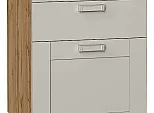 Шкаф нижний с 3-мя ящиками Лофт Grey Silk/Дуб Вотан 816*500*480
