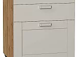 Шкаф нижний с 3-мя ящиками Лофт Grey Silk/Дуб Вотан 816*600*480