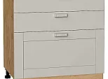 Шкаф нижний с 3-мя ящиками Лофт Grey Silk/Дуб Вотан 816*800*480