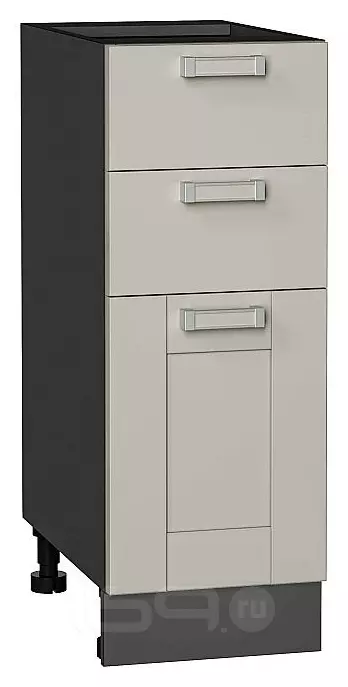 Шкаф нижний с 3-мя ящиками Лофт Grey Silk/Graphite 816*300*480