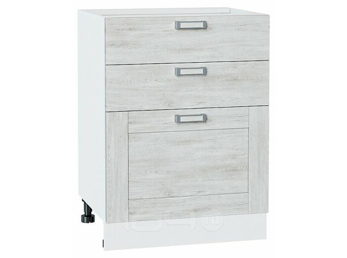 Шкаф нижний с 3-мя ящиками Лофт Nordic Oak/Белый 816*600*480
