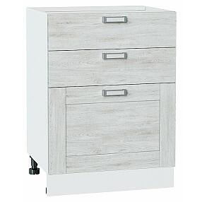 Шкаф нижний с 3-мя ящиками Лофт Nordic Oak/Белый 816*600*480