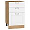 Шкаф нижний с 3-мя ящиками Лофт White Silk/Дуб Вотан 816*500*480 Шкаф нижний с 3-мя ящиками Лофт White Silk/Дуб Вотан 816*500*480