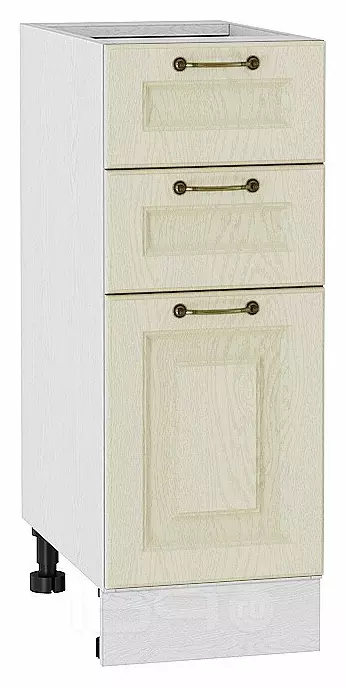 Шкаф нижний с 3-мя ящиками Ницца Дуб крем/Белый 816*300*478