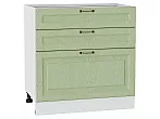Шкаф нижний с 3-мя ящиками Ницца Дуб оливковый/Белый 816*800*478